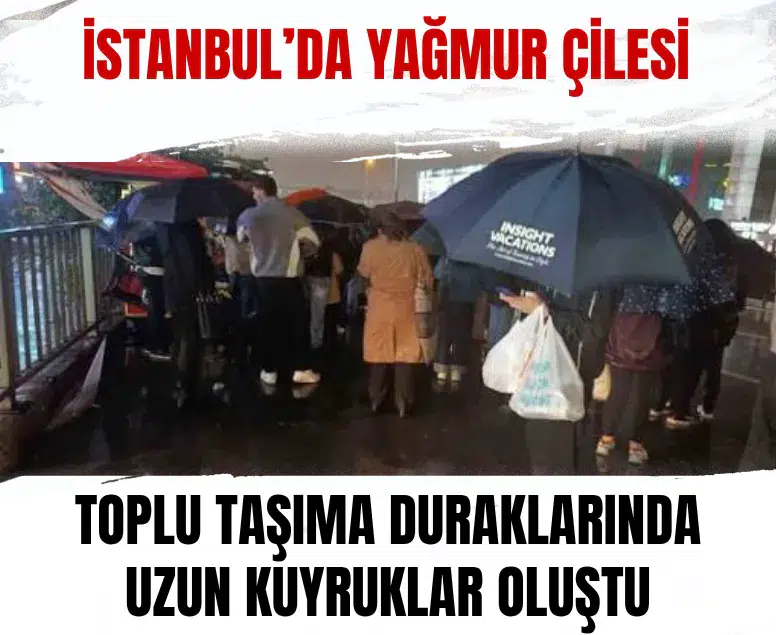 İstanbul’da toplu taşıma duraklarında uzun kuyruklar oluştu