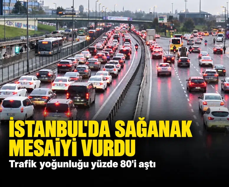 İstanbul'da sağanak mesaiyi vurdu: Trafik yoğunluğu yüzde 80'i aştı