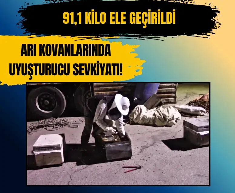 Hakkâri'de arı kovanına gizlenmiş 91,1 kilo uyuşturucu ele geçirildi