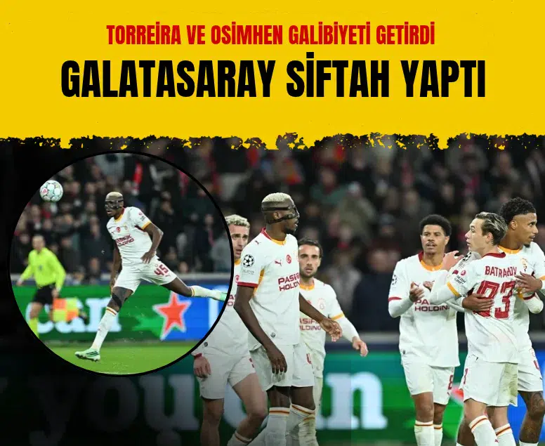 Galatasaray Şampiyonlar Ligi'nde ilk galibiyetini Lille deplasmanında 4-2 ile aldı