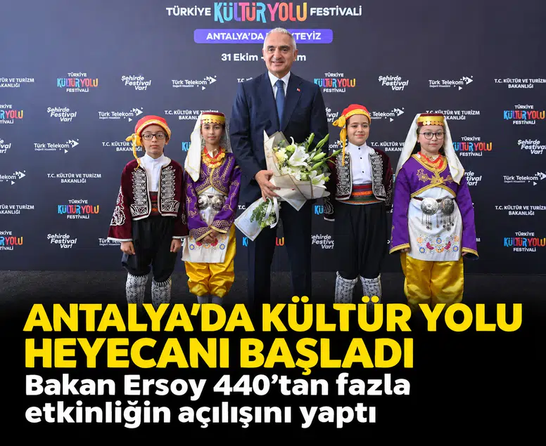 Antalya'da Kültür Yolu heyecanı başladı: Bakan Ersoy 440'tan fazla etkinliğin açılışını yaptı