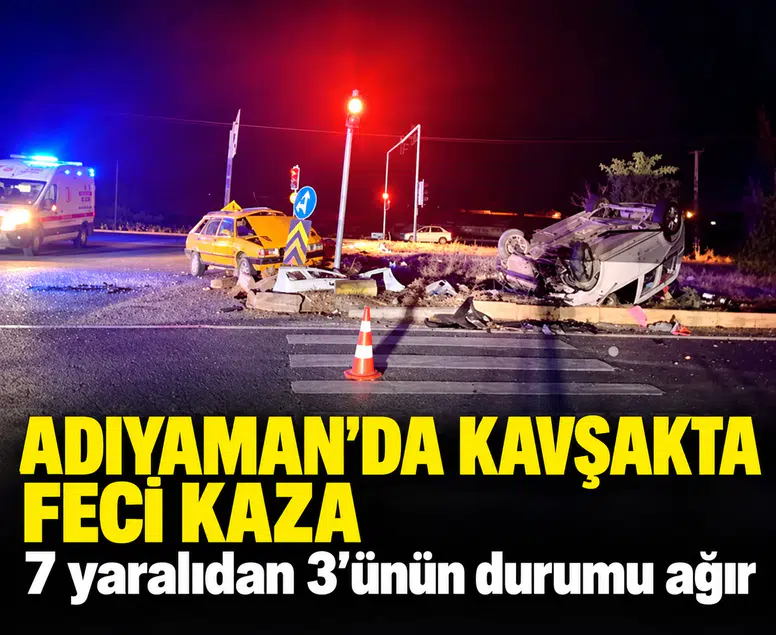 Şiddetli çarpışmayla araç ters döndü: Yaralılar arasında 7 aylık bebek de var