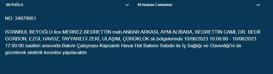 BEDAŞ, Yarın Bazı İlçelerde Elektrik Kesintisi Yapacak! 10 Haziran 2023 Cumartesi Elektrik Kesintisi 18