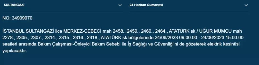 Haftasonu O İlçelerde Elektrik Kesintisi Olacak 15