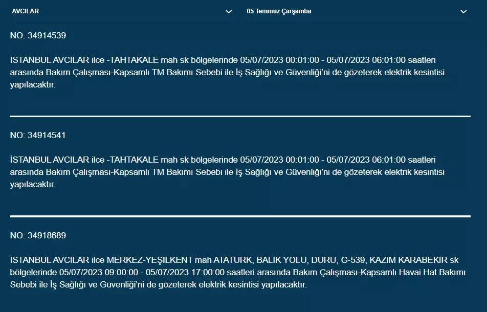 Bugün Birçok İlçe Karanlıkta Kalacak 2