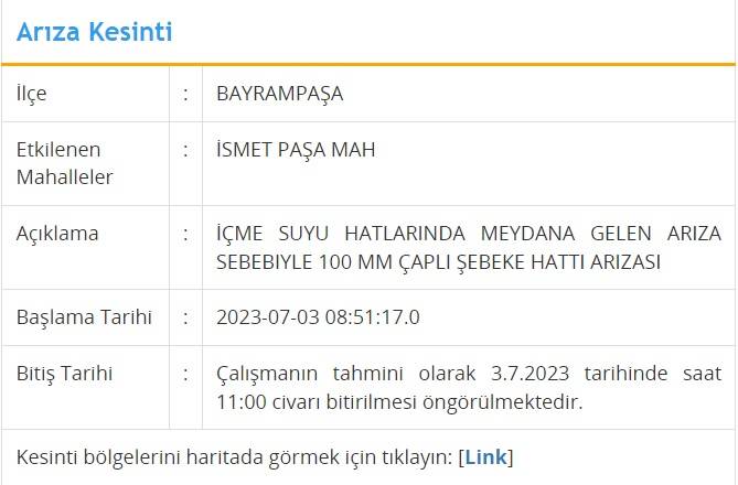 Bugün O İlçeler Susuz Kalacak 2