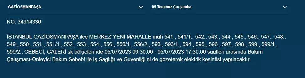 Bugün Birçok İlçe Karanlıkta Kalacak 9