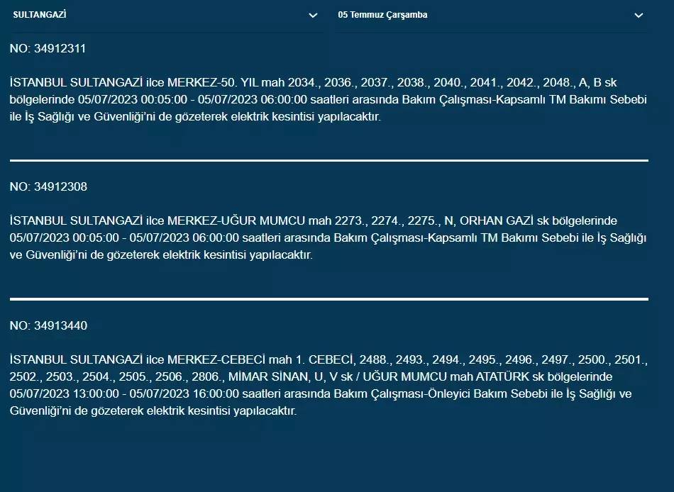 Bugün Birçok İlçe Karanlıkta Kalacak 14