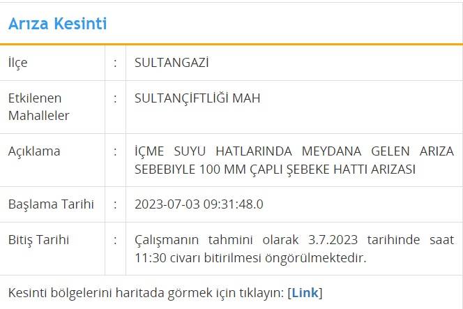 Bugün O İlçeler Susuz Kalacak 6