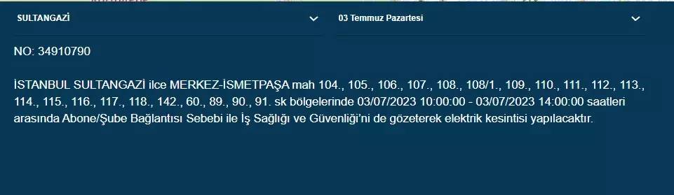 İstanbullular Dikkat! Yarın Birçok İlçede Elektrikler Kesilecek! 16