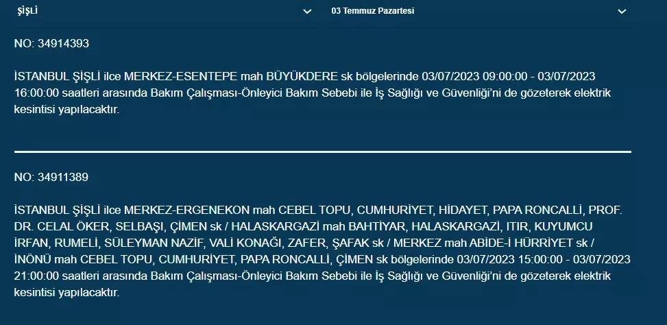 İstanbullular Dikkat! Yarın Birçok İlçede Elektrikler Kesilecek! 17