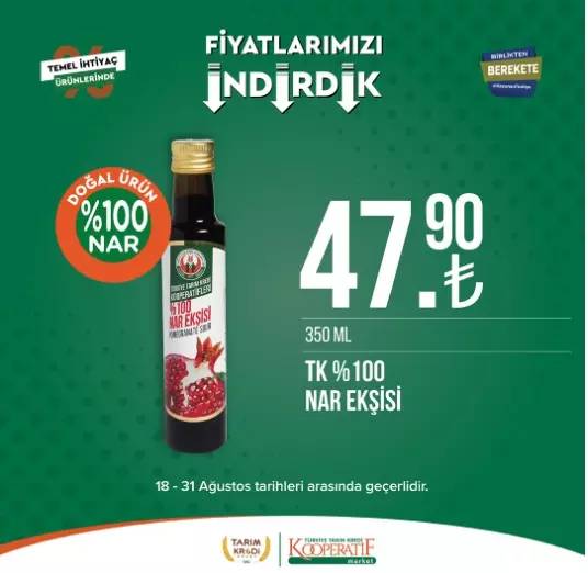 Tarım Kredi Kooperatif Market 18-31 Ağustos Kataloğu Yayınlandı 2