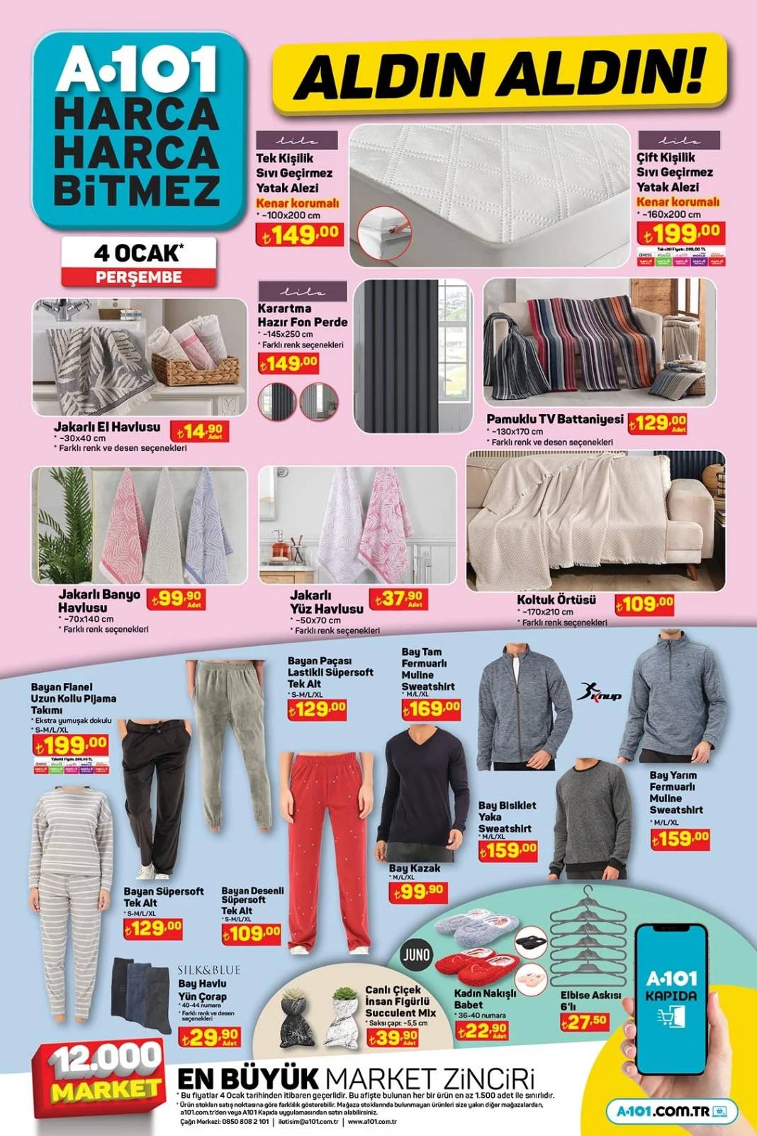 A101 4 Ocak 2024 kataloğu, bu hafta LAV ve Paşabahçe'nin sevilen setleri, plastik ürünler ve giyim ürünleri geliyor 10