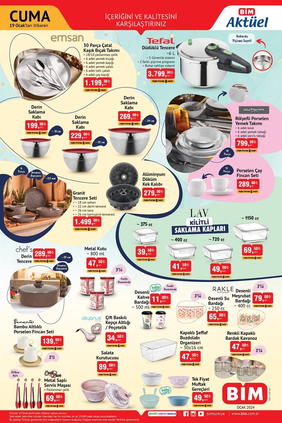 Bim 19 Ocak 2024 aktüel, bu hafta düdüklü tencere, bavul, LAV ürünleri, PC ve aksesuarları, kablosuz kulaklık geliyor! 6