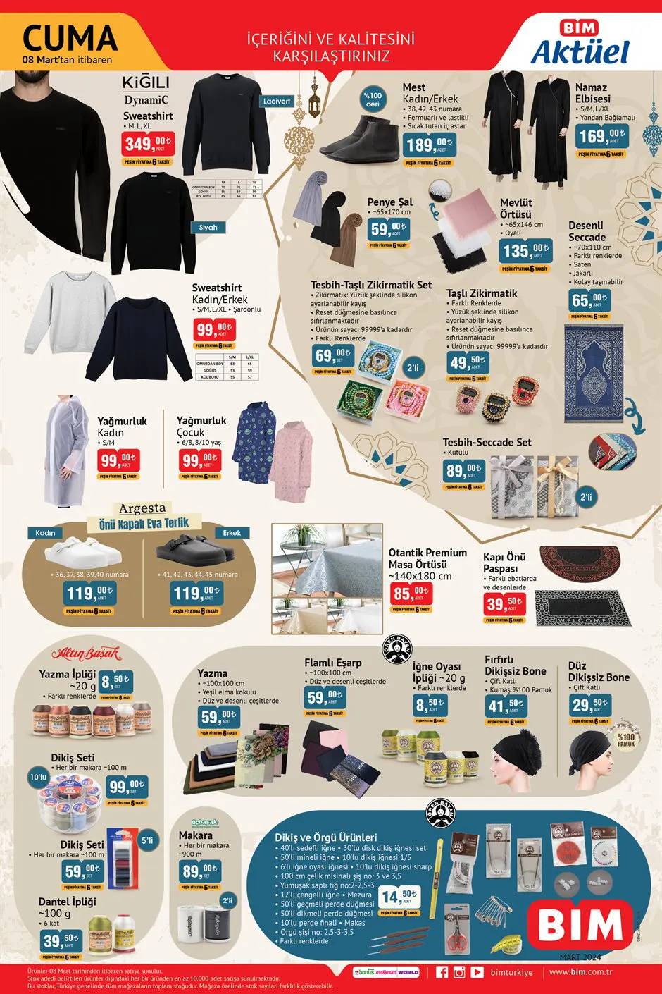 BİM 8 Mart 2024, haftaya Kiğılı kazaklar, seccade setleri, badana ekipmanları ve şarj aleti geliyor! 5