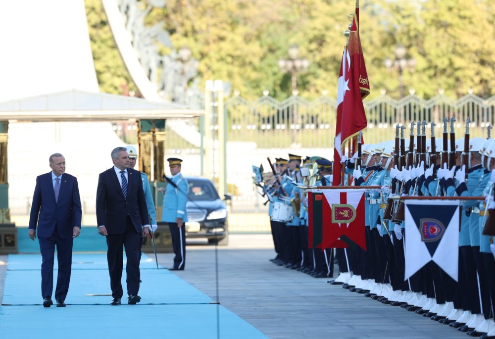 Cumhurbaşkanı Erdoğan, Nehammer'i resmi törenle karşıladı