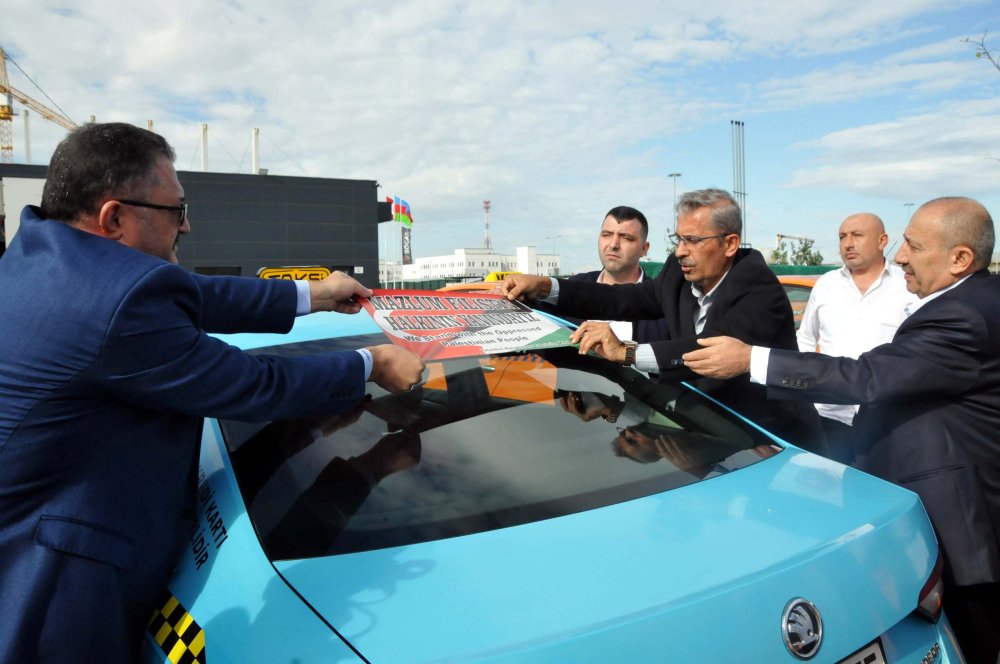 Taksicilerden Filistin'e destek