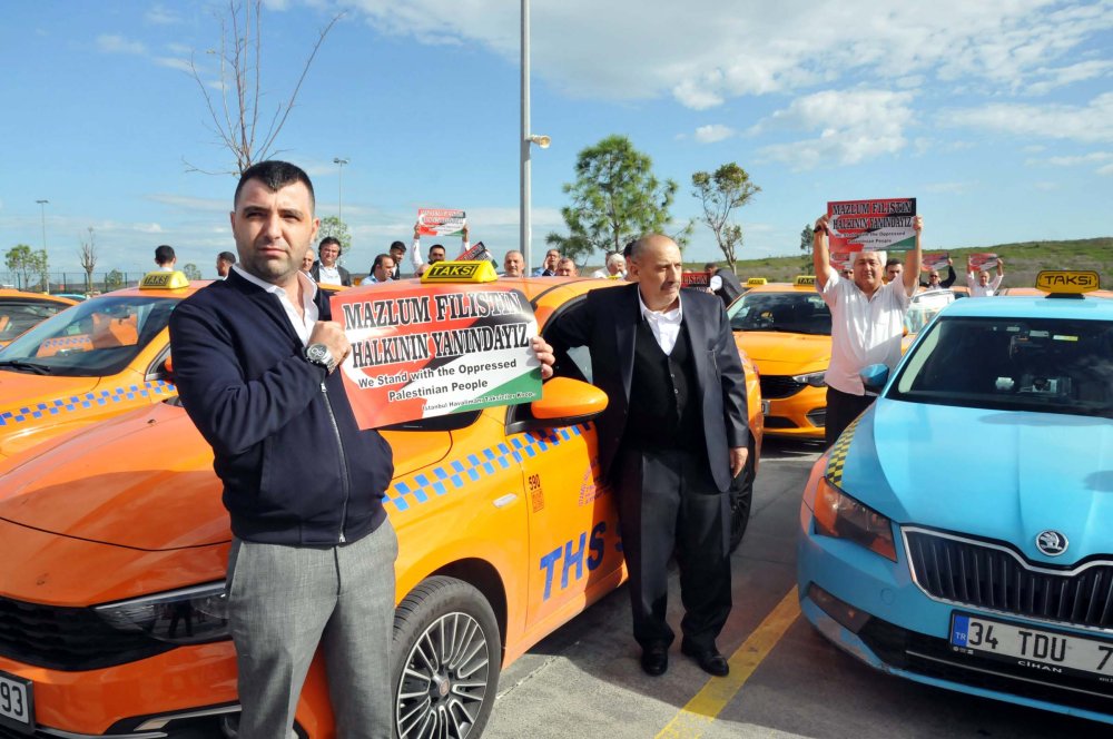 Taksicilerden Filistin'e destek