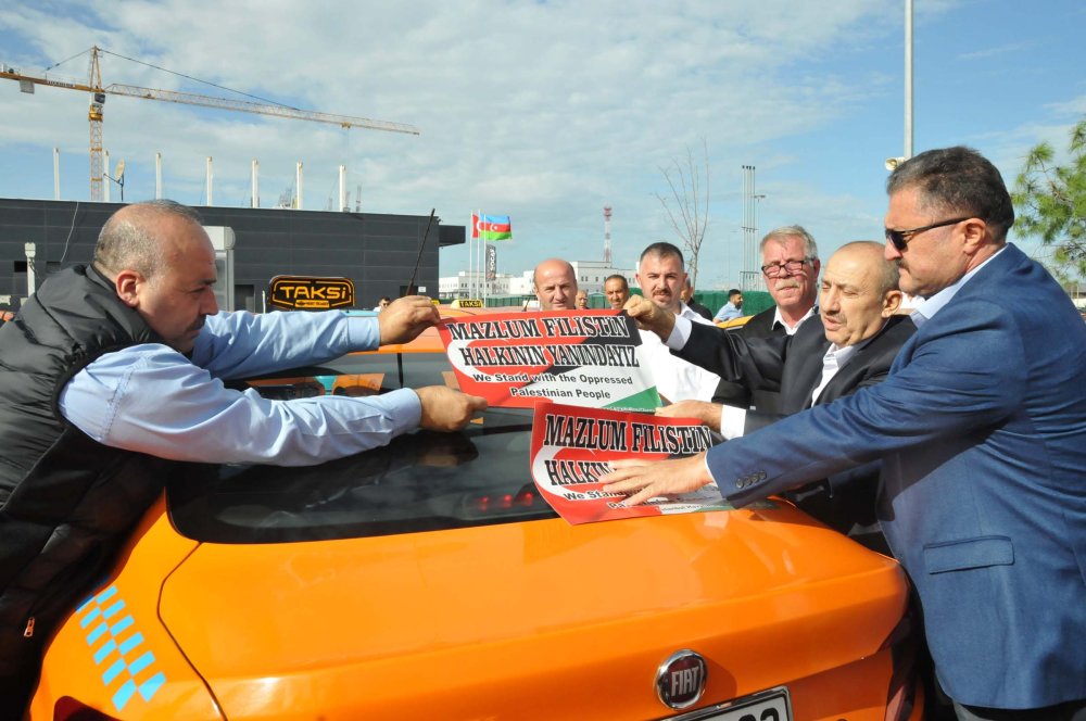 Taksicilerden Filistin'e destek