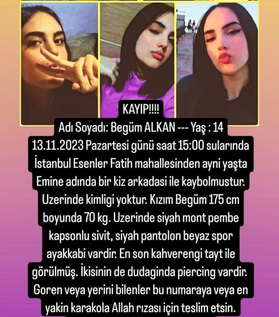 14 yaşındaki kayıp Begüm’ün babası: Yavrum ne olur çık gel