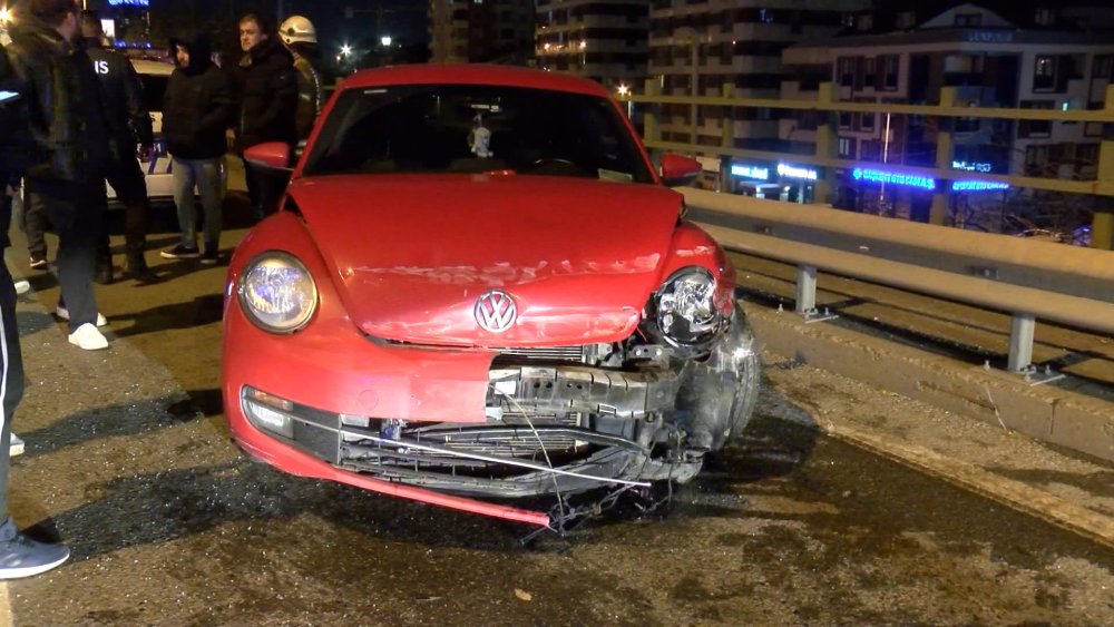 Takla atan araçtan burnu bile kanamadan çıktı!