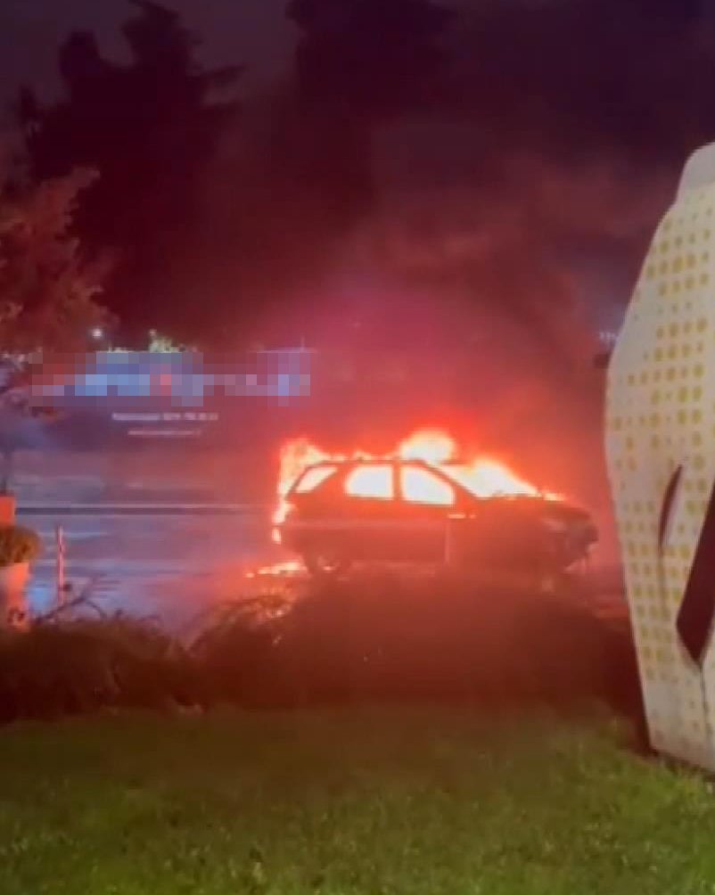 Park halindeki cip alev alev yandı