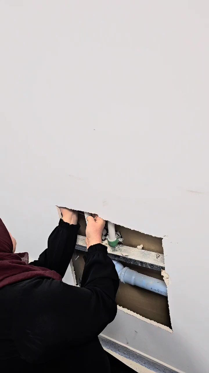 Hastanenin havalandırma boşluğuna düşen yavru kedi kurtarıldı