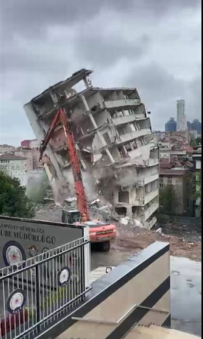 Bina yıkımında kedi paniği!