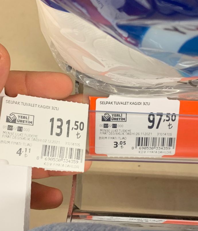 tuvalet kağıdı zam