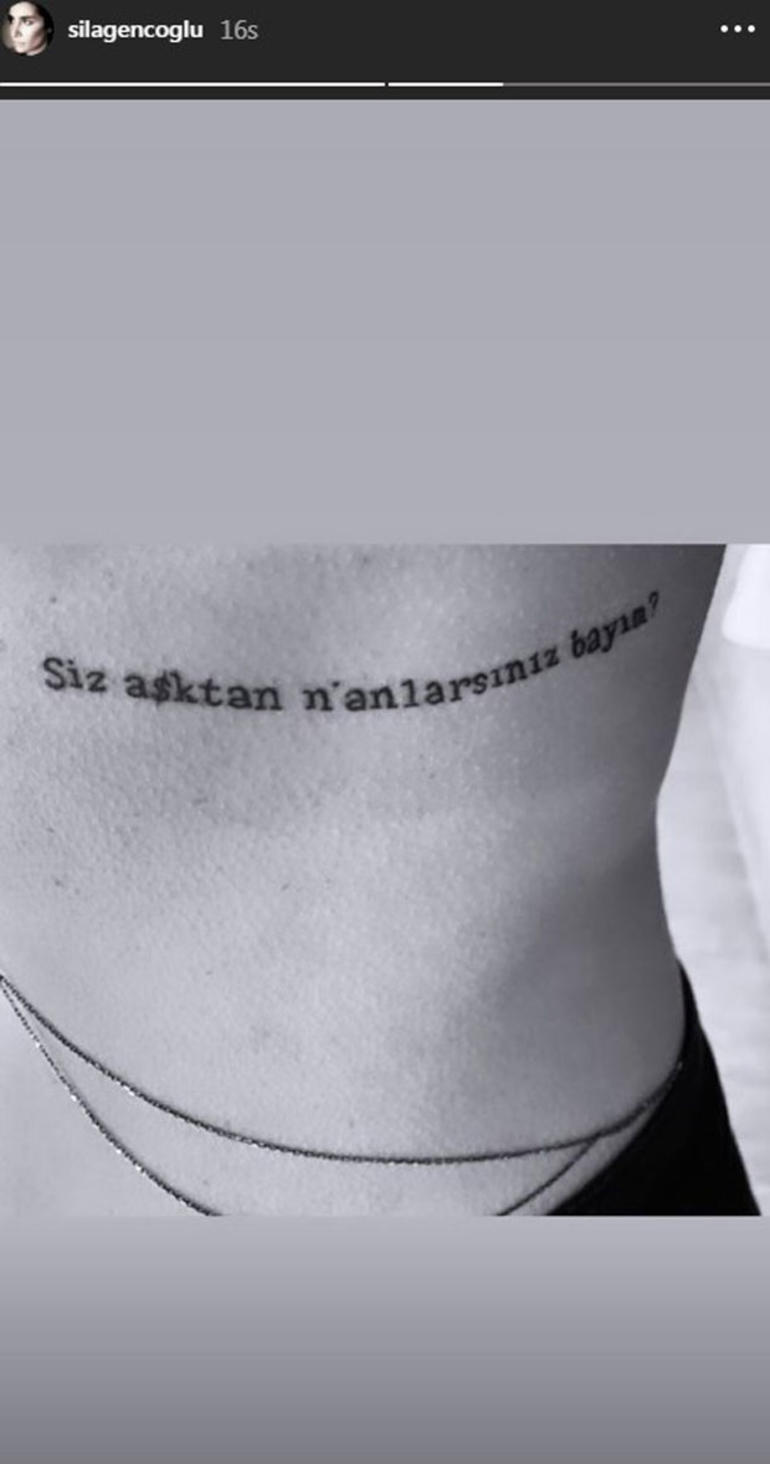 Sıla Siz Aşktan n'anlarsınız bayım dövmesi