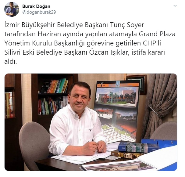 özcan ışıklar istifa izmir