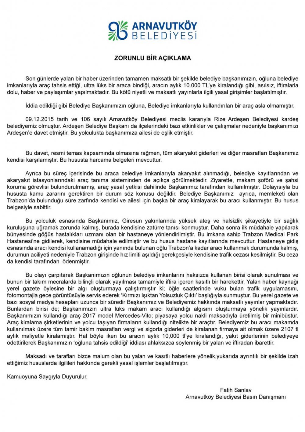 arnavutköy belediyesi