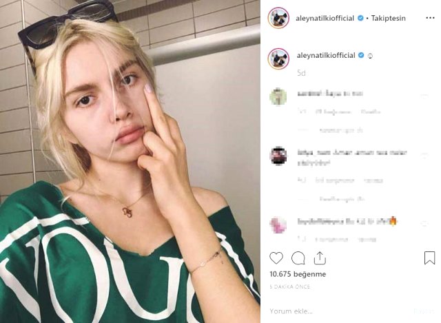 aleyna tilki orta parmak