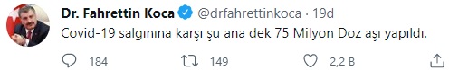 Sağlık Bakanı Fahrettin Koca Twitter