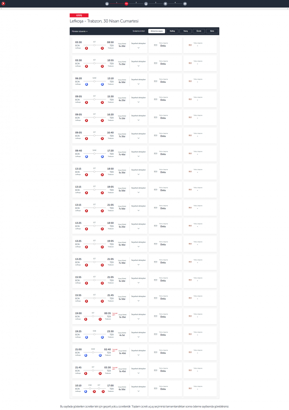 trabzon 30 nisan uçak bileti