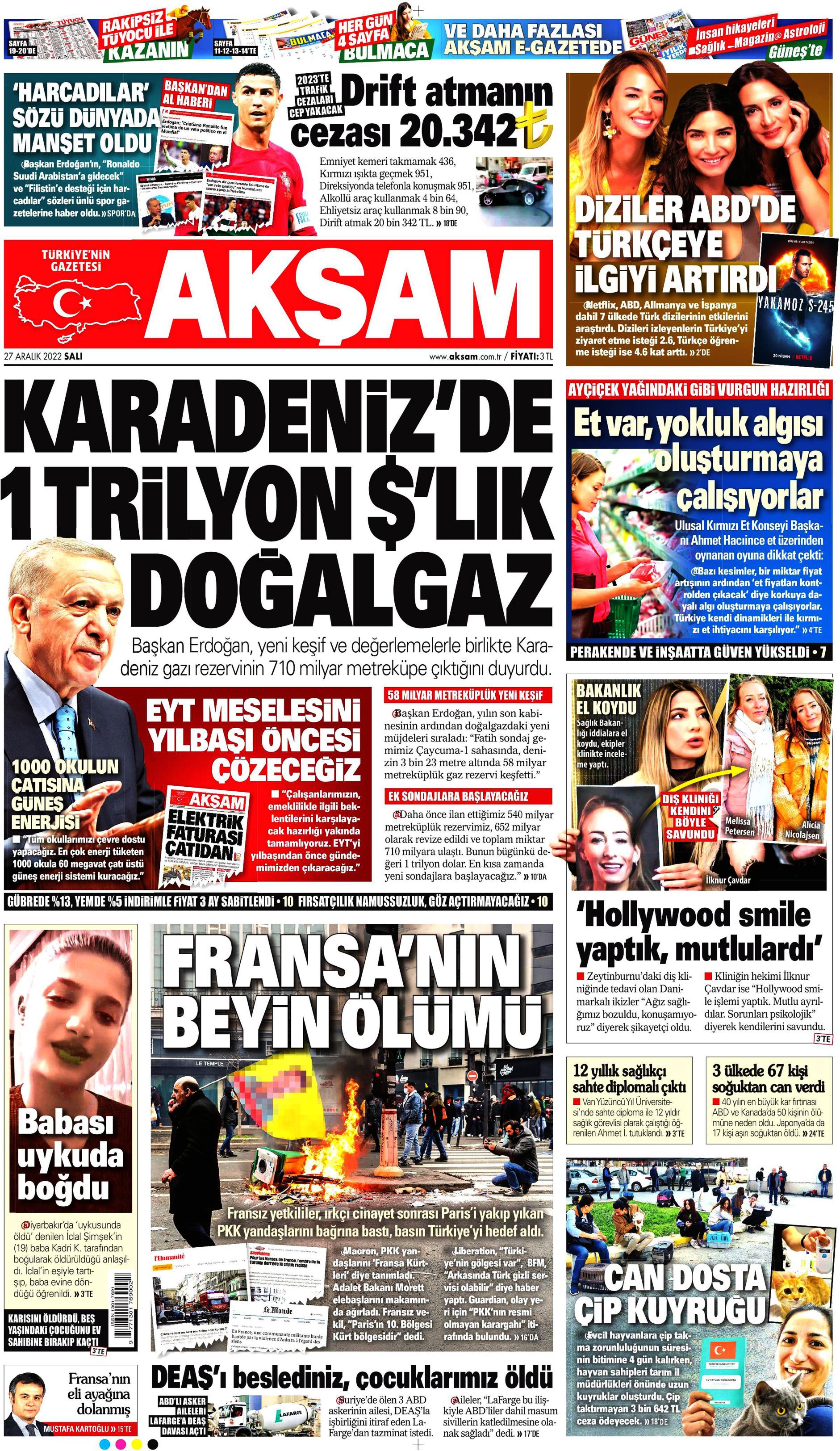 Akşam 27 Aralık Salı