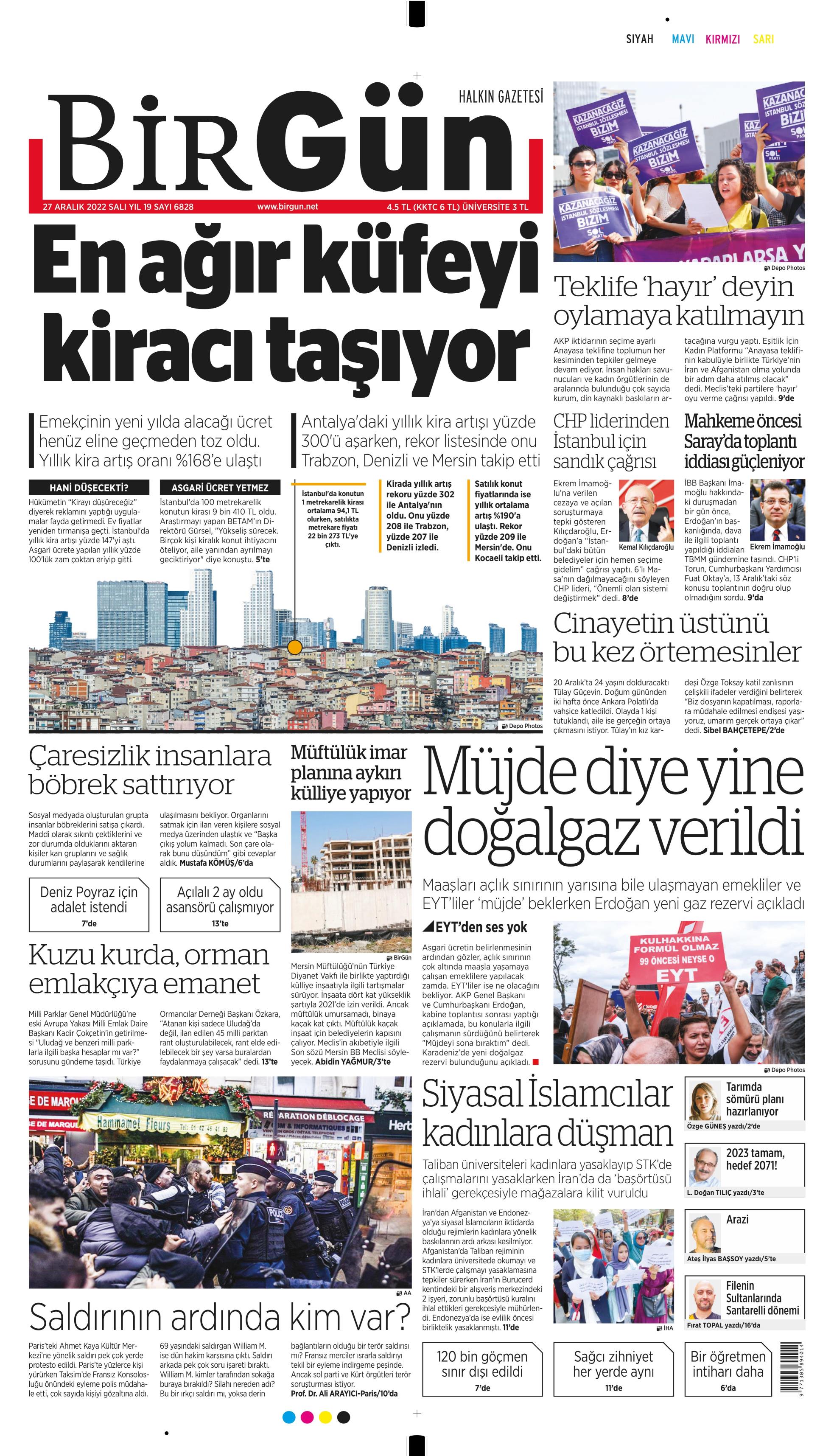 BirGün 27 Aralık Salı