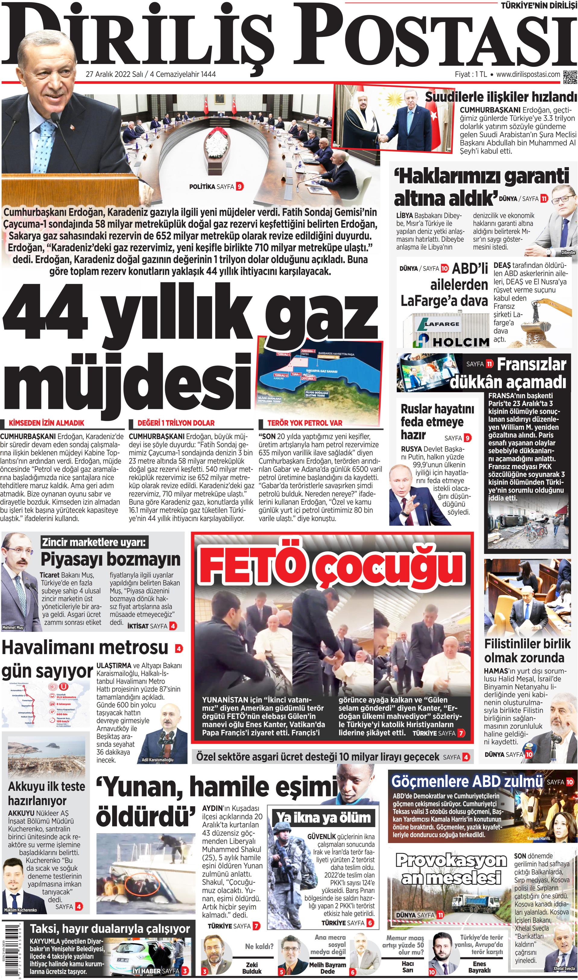 Diriliş Postası 27 Aralık Salı