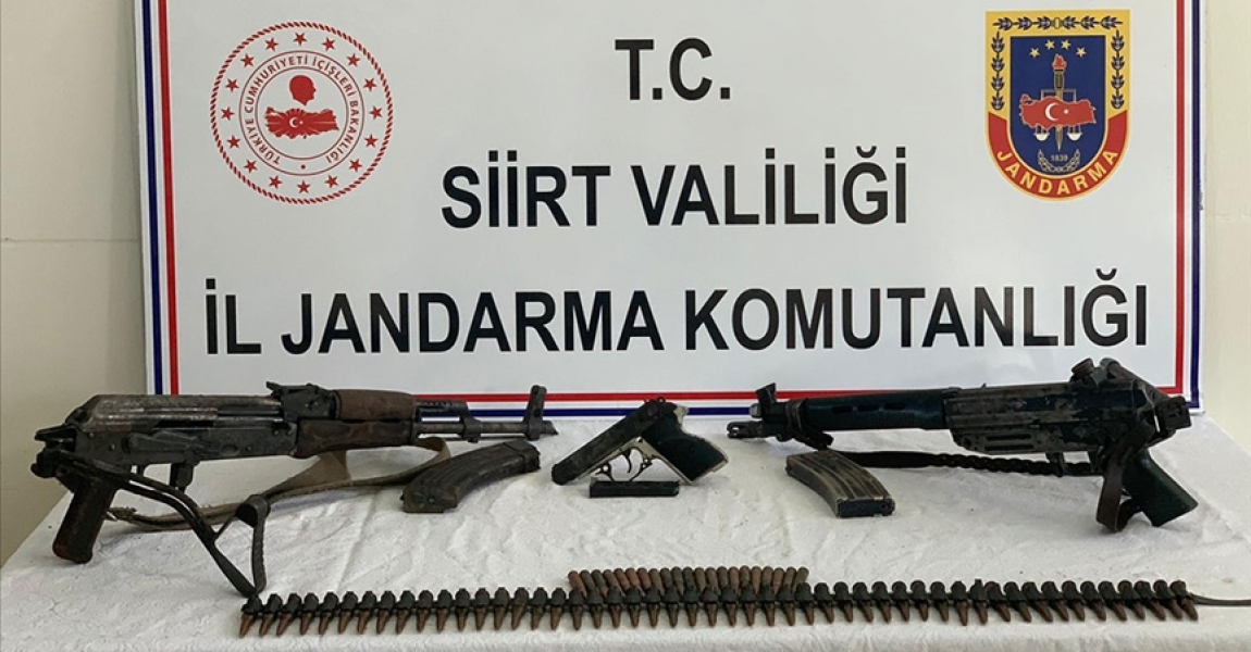 Siirt'te terör örgütü PKK'ya yönelik operasyonda silah ve mühimmat ele geçirildi