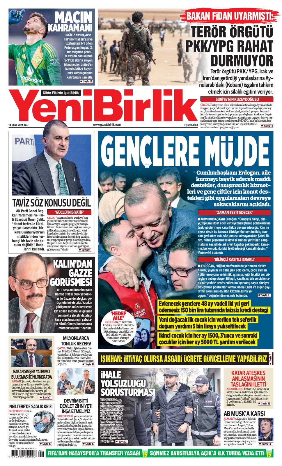 https://www.gazetebirlik.com/Yeni Birlik Gazetesi | 14 Ocak 2025
