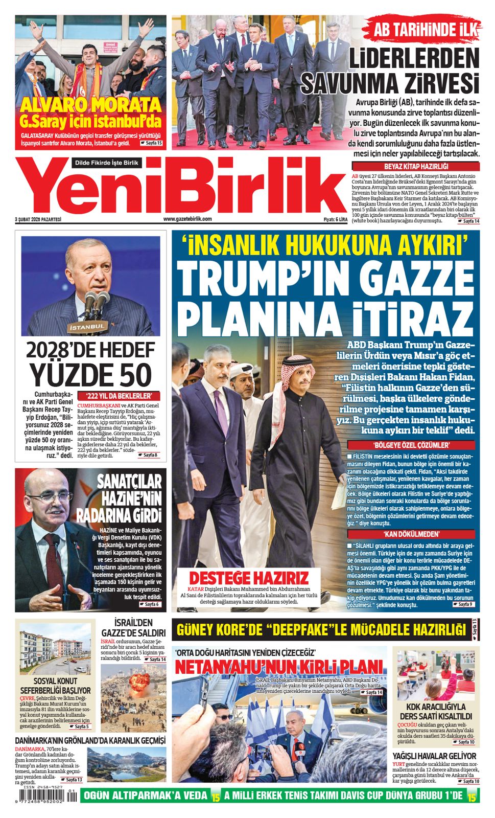 https://www.gazetebirlik.com/Yeni Birlik Gazetesi | 3 Şubat 2025