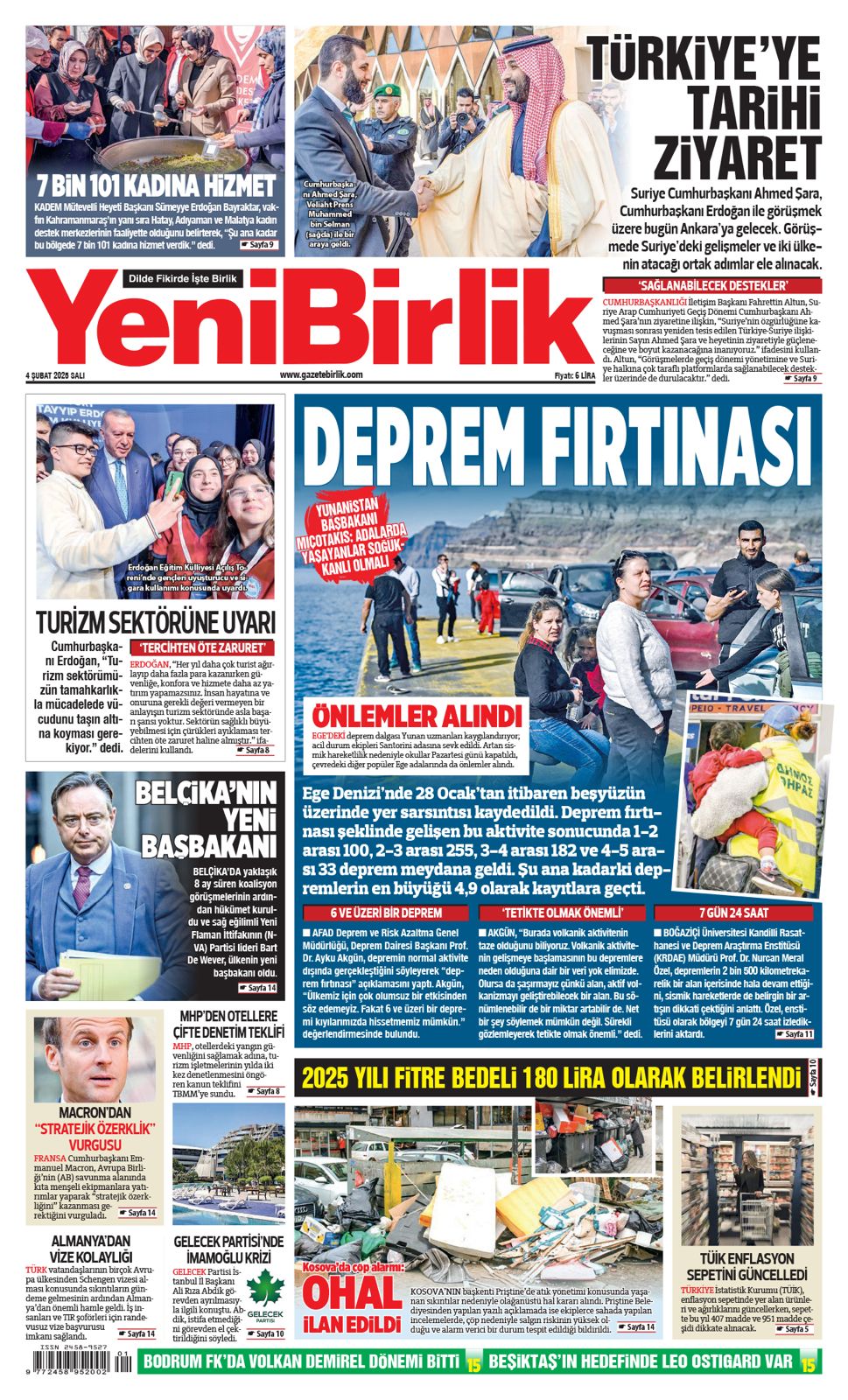 https://www.gazetebirlik.com/Yeni Birlik Gazetesi | 4 Şubat 2025