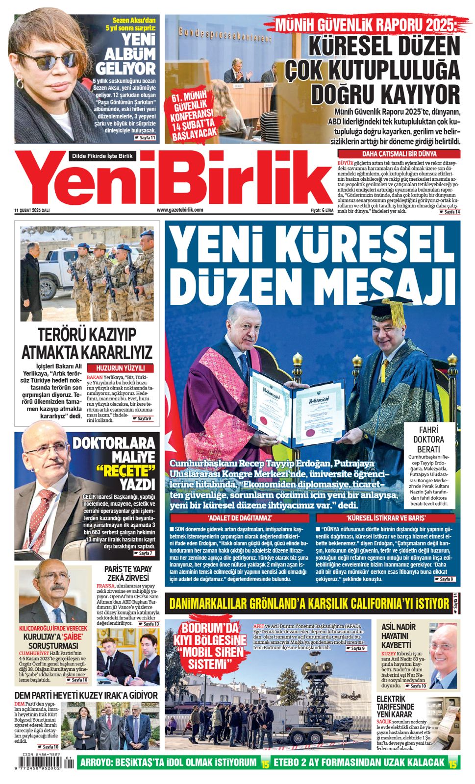 https://www.gazetebirlik.com/Yeni Birlik Gazetesi | 11 Şubat 2025
