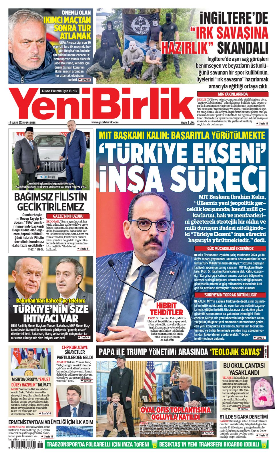 https://www.gazetebirlik.com/Yeni Birlik Gazetesi | 13 Şubat 2025
