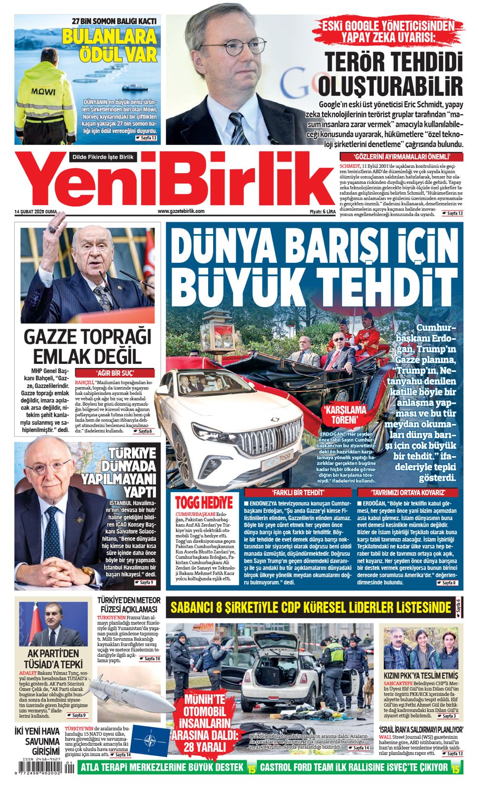https://www.gazetebirlik.com/Yeni Birlik Gazetesi | 14 Şubat 2025