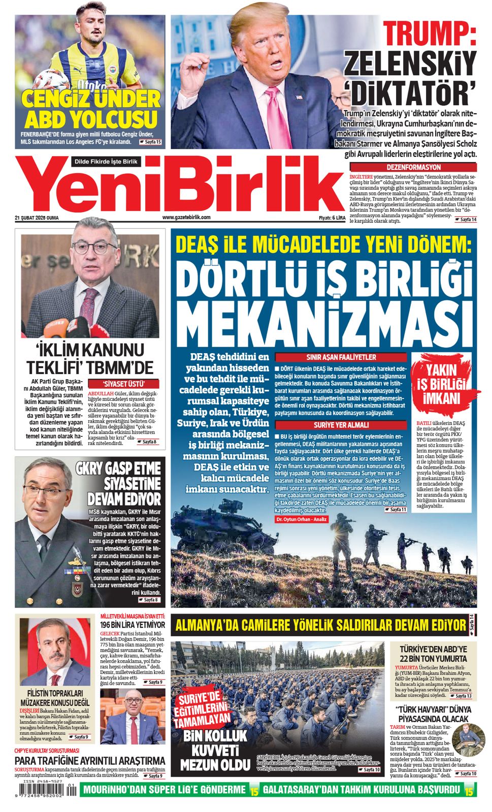https://www.gazetebirlik.com/Yeni Birlik Gazetesi | 21 Şubat 2025