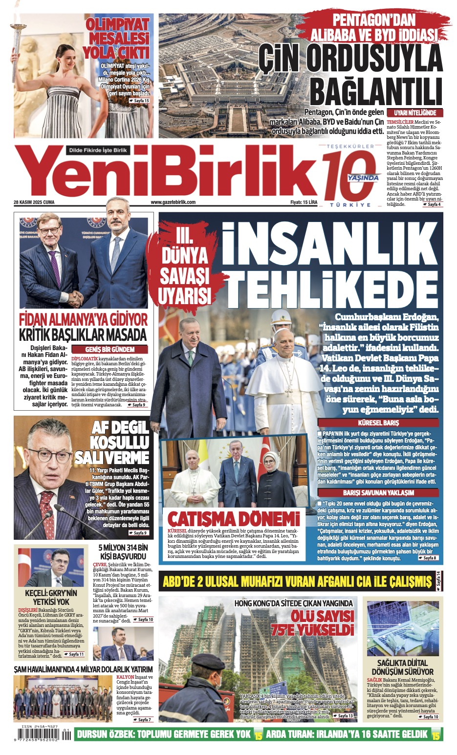 https://www.gazetebirlik.com/Yeni Birlik Gazetesi | 28 Kasım 2025