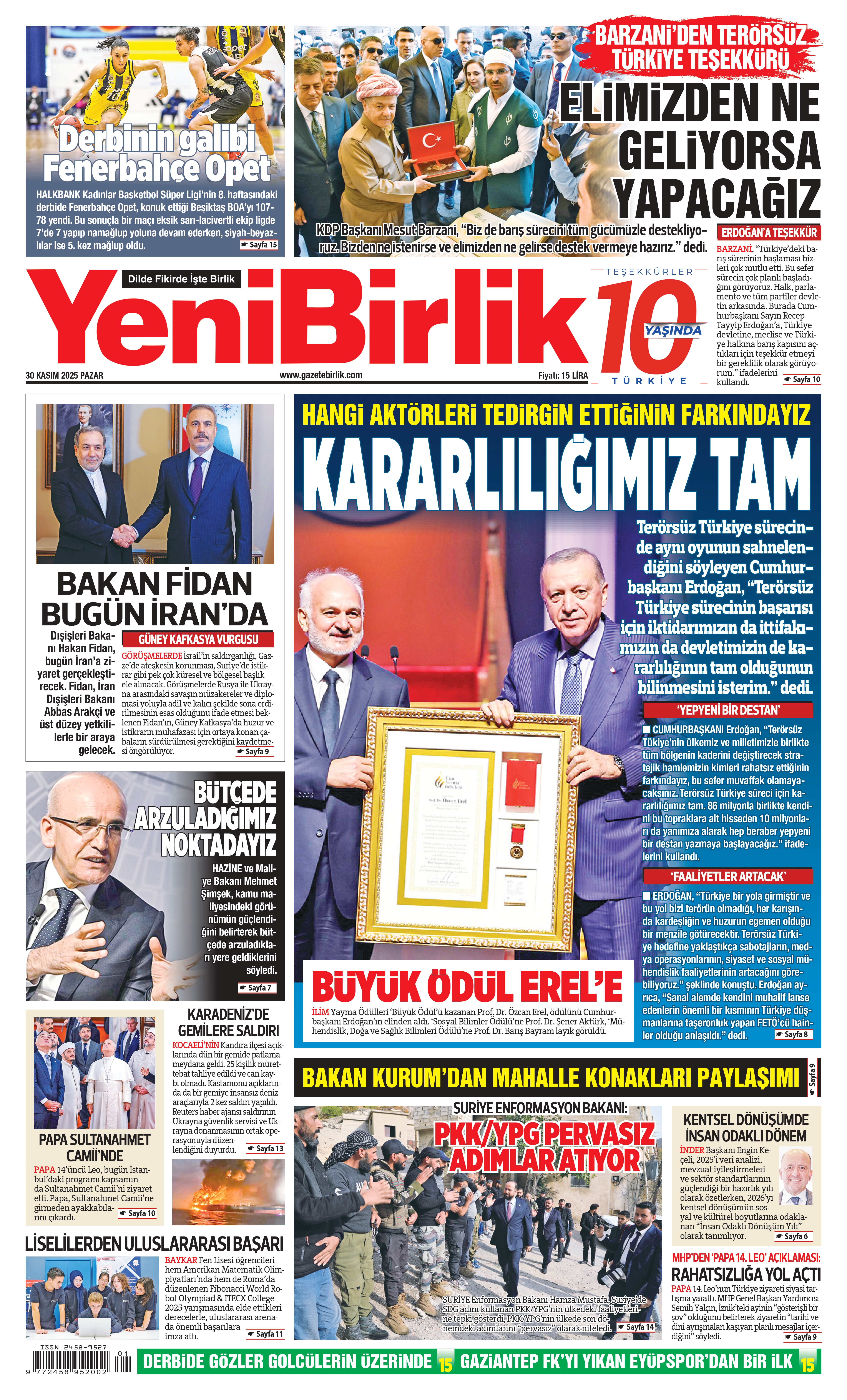 https://www.gazetebirlik.com/Yeni Birlik Gazetesi | 30 Kasım 2025