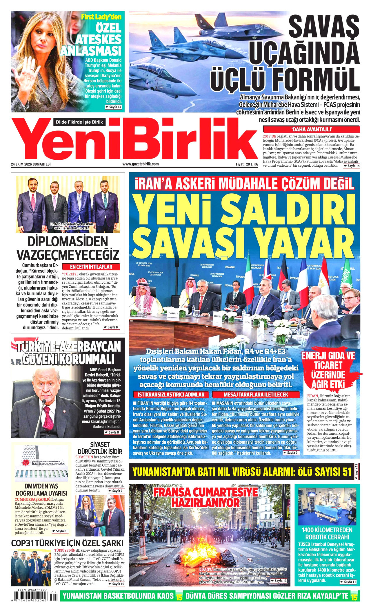 https://www.gazetebirlik.com/Yeni Birlik Gazetesi | 24 Ekim 2026