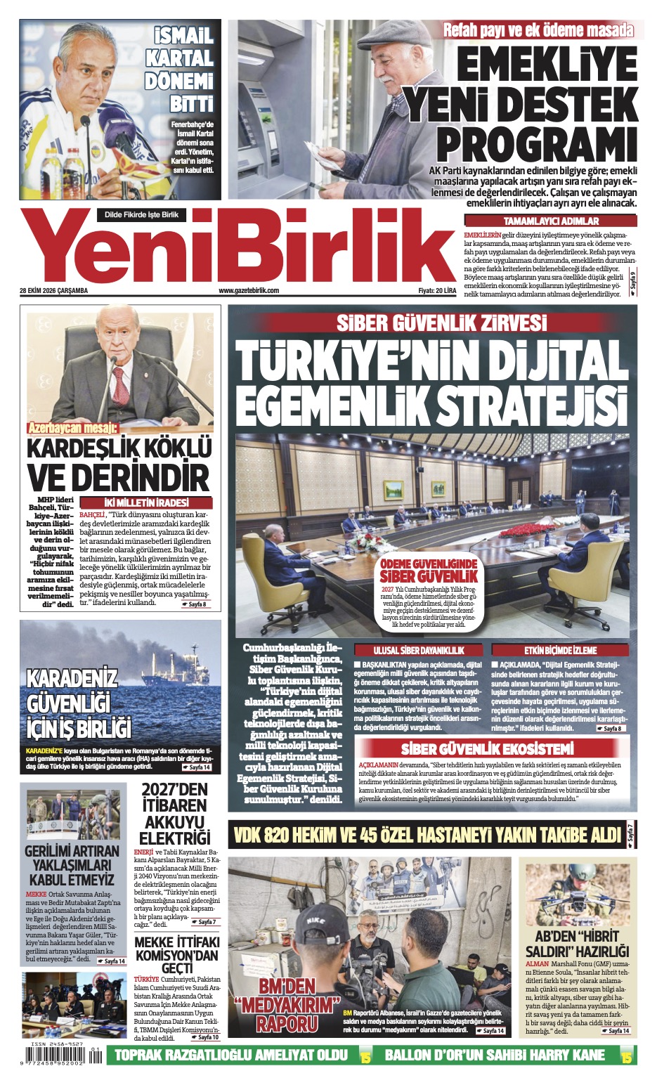 https://www.gazetebirlik.com/Yeni Birlik Gazetesi | 28 Ekim 2026